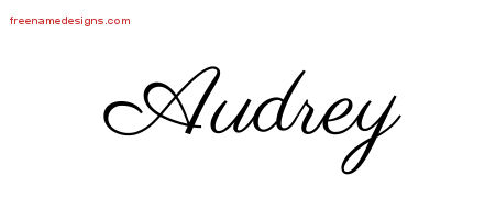 Classic Name Tattoo Designs Audrey Graphic Download