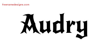 Gothic Name Tattoo Designs Audry Free Graphic