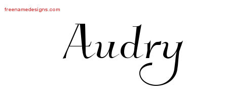Elegant Name Tattoo Designs Audry Free Graphic