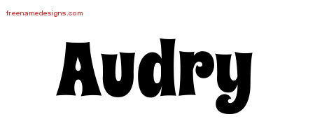 Groovy Name Tattoo Designs Audry Free Lettering