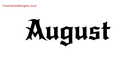 Gothic Name Tattoo Designs August Download Free