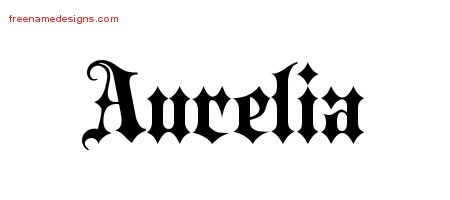 Old English Name Tattoo Designs Aurelia Free