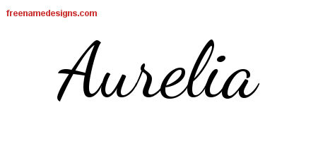 Lively Script Name Tattoo Designs Aurelia Free Printout