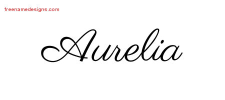 Classic Name Tattoo Designs Aurelia Graphic Download