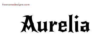 Gothic Name Tattoo Designs Aurelia Free Graphic