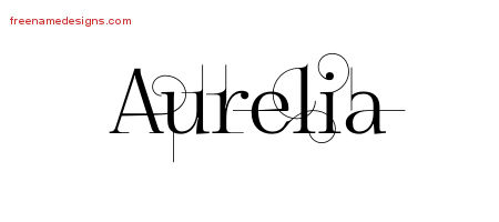 Decorated Name Tattoo Designs Aurelia Free