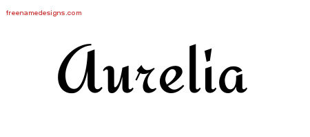 Calligraphic Stylish Name Tattoo Designs Aurelia Download Free