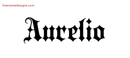Old English Name Tattoo Designs Aurelio Free Lettering