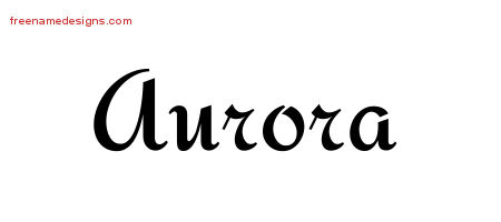 Calligraphic Stylish Name Tattoo Designs Aurora Download Free