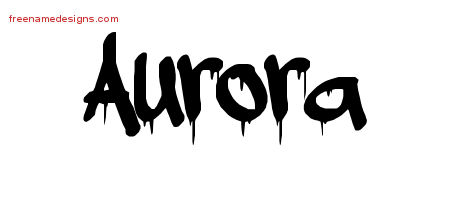 Graffiti Name Tattoo Designs Aurora Free Lettering