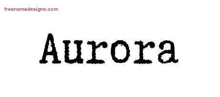 Typewriter Name Tattoo Designs Aurora Free Download