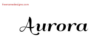 Art Deco Name Tattoo Designs Aurora Printable
