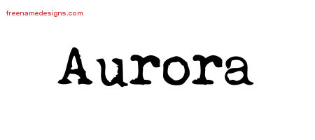 Vintage Writer Name Tattoo Designs Aurora Free Lettering
