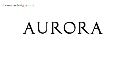 Regal Victorian Name Tattoo Designs Aurora Graphic Download