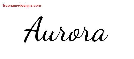 Lively Script Name Tattoo Designs Aurora Free Printout