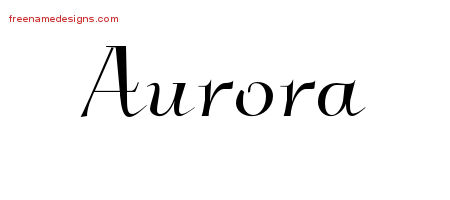 Elegant Name Tattoo Designs Aurora Free Graphic
