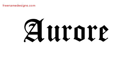 Blackletter Name Tattoo Designs Aurore Graphic Download