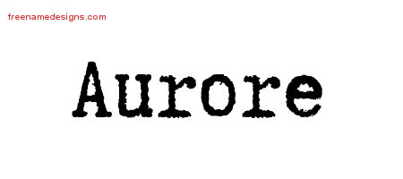 Typewriter Name Tattoo Designs Aurore Free Download