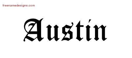 Blackletter Name Tattoo Designs Austin Printable