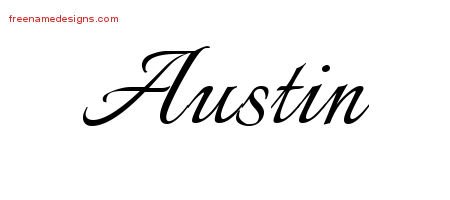 Calligraphic Name Tattoo Designs Austin Free Graphic