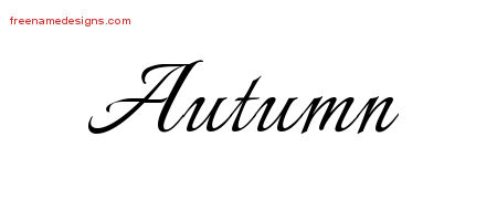 Calligraphic Name Tattoo Designs Autumn Download Free