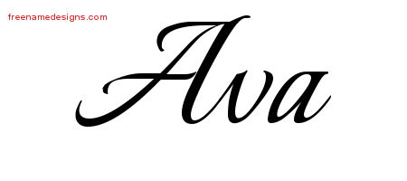 Calligraphic Name Tattoo Designs Ava Download Free