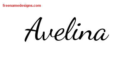 Lively Script Name Tattoo Designs Avelina Free Printout