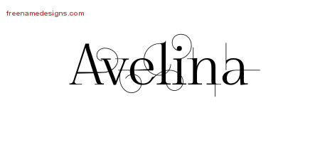Decorated Name Tattoo Designs Avelina Free