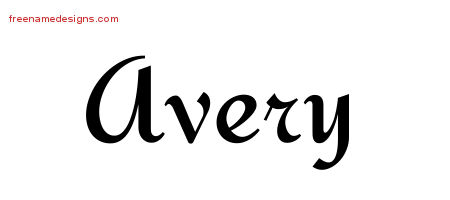 Calligraphic Stylish Name Tattoo Designs Avery Free Graphic