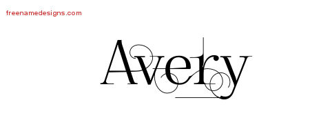 Decorated Name Tattoo Designs Avery Free