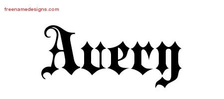 Old English Name Tattoo Designs Avery Free