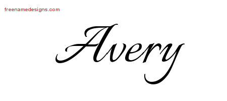 Calligraphic Name Tattoo Designs Avery Free Graphic