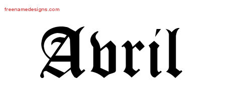 Blackletter Name Tattoo Designs Avril Graphic Download