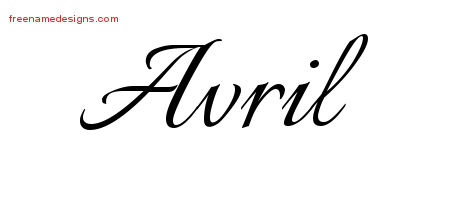 Calligraphic Name Tattoo Designs Avril Download Free