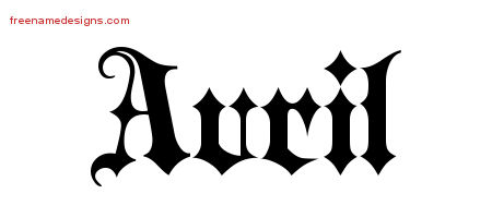Old English Name Tattoo Designs Avril Free