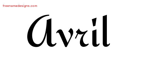 Calligraphic Stylish Name Tattoo Designs Avril Download Free
