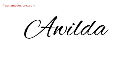 Cursive Name Tattoo Designs Awilda Download Free
