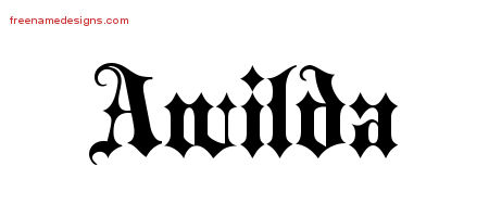 Old English Name Tattoo Designs Awilda Free