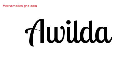 Handwritten Name Tattoo Designs Awilda Free Download