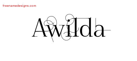 Decorated Name Tattoo Designs Awilda Free