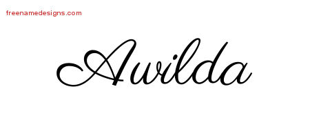 Classic Name Tattoo Designs Awilda Graphic Download