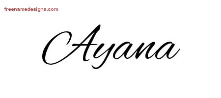 Cursive Name Tattoo Designs Ayana Download Free