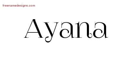 Vintage Name Tattoo Designs Ayana Free Download