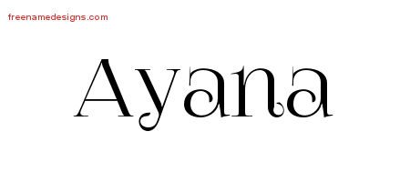 Vintage Name Tattoo Designs Ayana Free Download