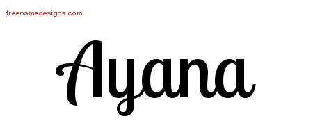 Handwritten Name Tattoo Designs Ayana Free Download