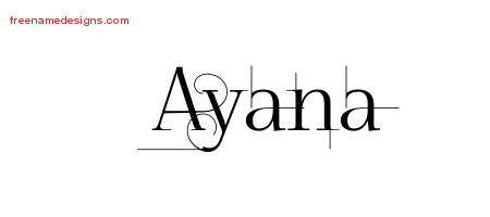 Decorated Name Tattoo Designs Ayana Free