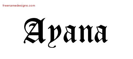 Blackletter Name Tattoo Designs Ayana Graphic Download