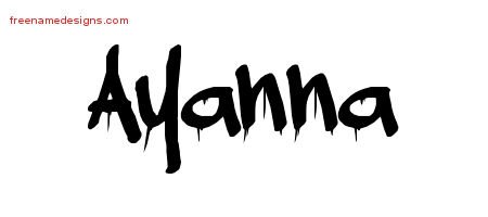 Graffiti Name Tattoo Designs Ayanna Free Lettering