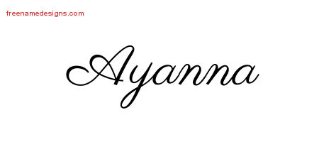 Classic Name Tattoo Designs Ayanna Graphic Download