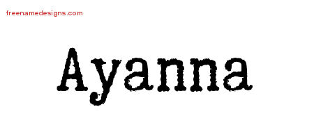 Typewriter Name Tattoo Designs Ayanna Free Download